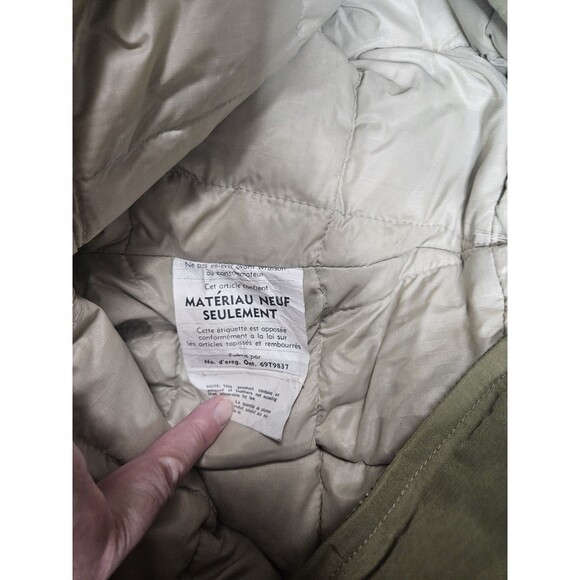 VINTAGE Eddie Bauer Down Bib Insulated Quilted Overall Green Medium Canada Made - Picture 10 of 13